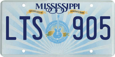 MS license plate LTS905