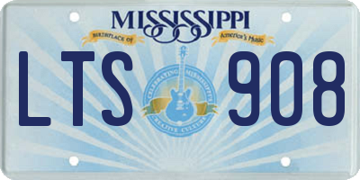 MS license plate LTS908