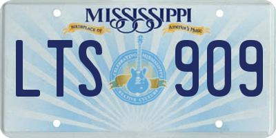 MS license plate LTS909