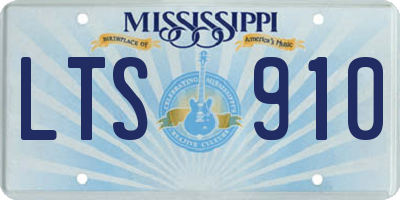 MS license plate LTS910