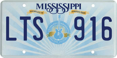 MS license plate LTS916
