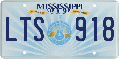 MS license plate LTS918
