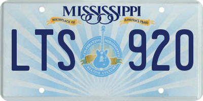 MS license plate LTS920