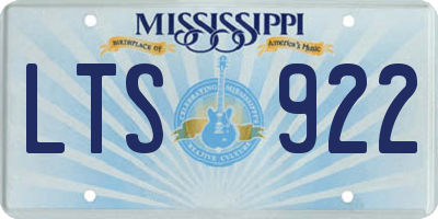 MS license plate LTS922