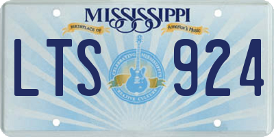 MS license plate LTS924