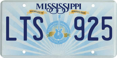 MS license plate LTS925