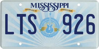MS license plate LTS926