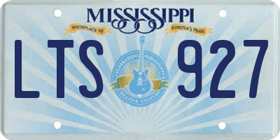 MS license plate LTS927