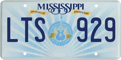 MS license plate LTS929