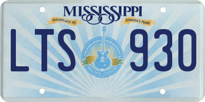 MS license plate LTS930