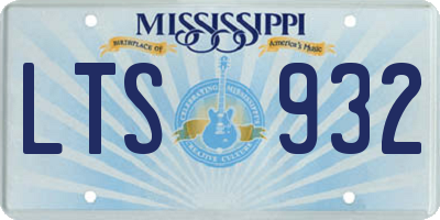 MS license plate LTS932