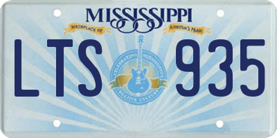 MS license plate LTS935