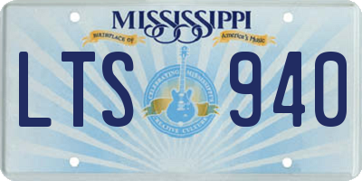 MS license plate LTS940
