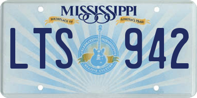 MS license plate LTS942