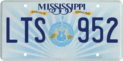MS license plate LTS952