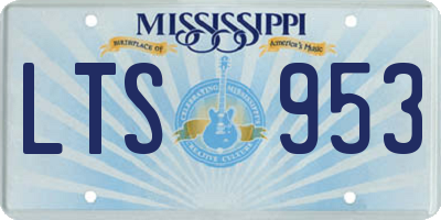 MS license plate LTS953