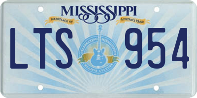 MS license plate LTS954