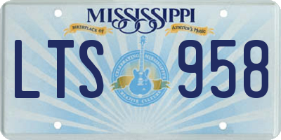 MS license plate LTS958