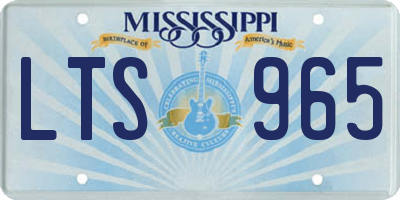 MS license plate LTS965