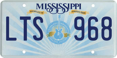 MS license plate LTS968