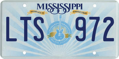 MS license plate LTS972