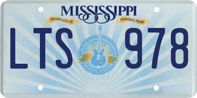 MS license plate LTS978
