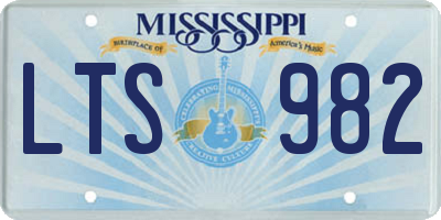 MS license plate LTS982