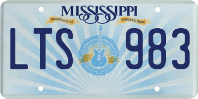 MS license plate LTS983