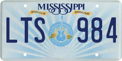 MS license plate LTS984