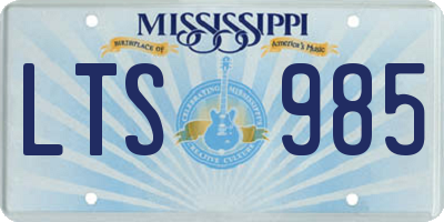 MS license plate LTS985