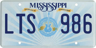 MS license plate LTS986