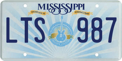MS license plate LTS987