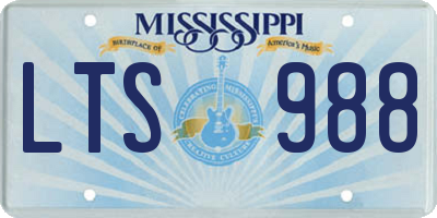 MS license plate LTS988