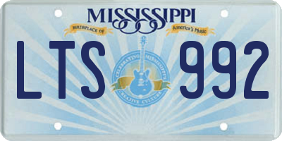 MS license plate LTS992