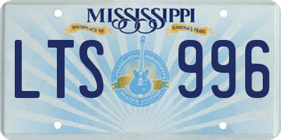 MS license plate LTS996