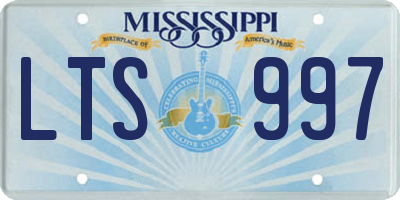 MS license plate LTS997