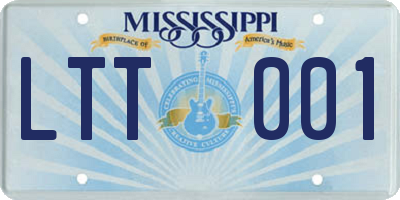 MS license plate LTT001