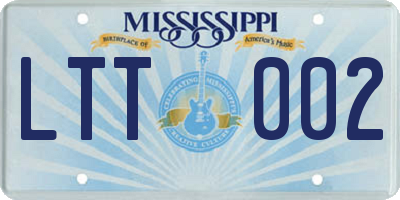 MS license plate LTT002