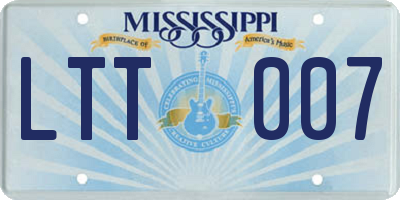 MS license plate LTT007