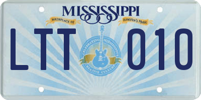 MS license plate LTT010