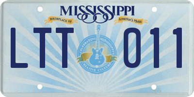 MS license plate LTT011