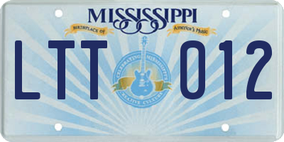 MS license plate LTT012