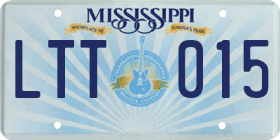 MS license plate LTT015