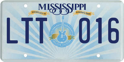 MS license plate LTT016