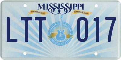MS license plate LTT017
