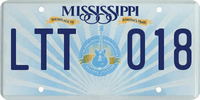 MS license plate LTT018