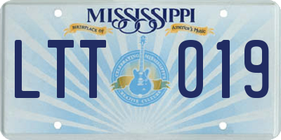 MS license plate LTT019