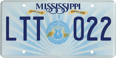MS license plate LTT022