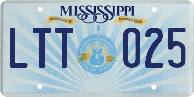 MS license plate LTT025