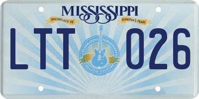 MS license plate LTT026